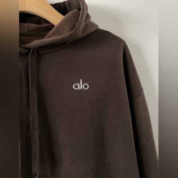 ALO Yoga Accolade Hoodie Size L Brown Expresso - Picture 3 of 9